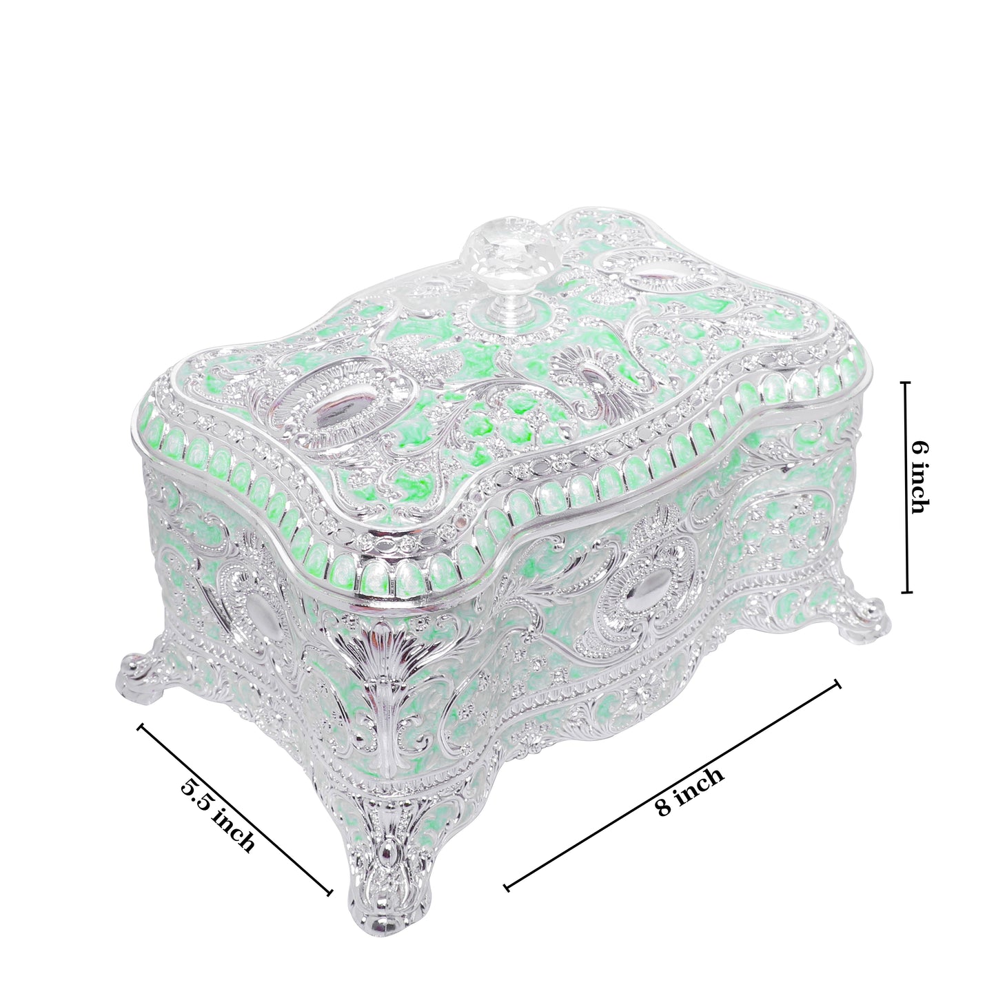 Crystal Nob Dry Fruit Box - Green