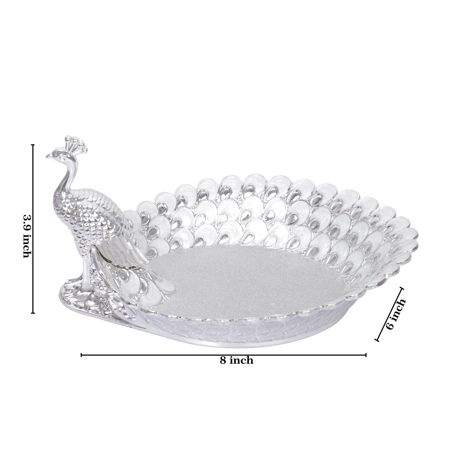 Peacock Platter - White
