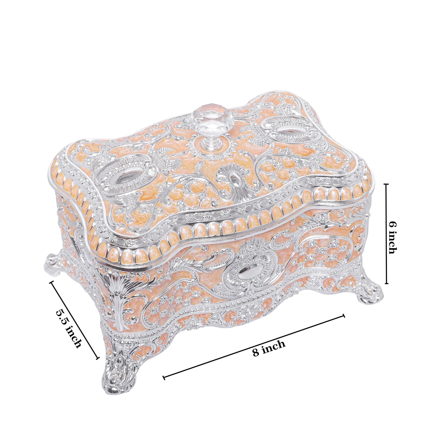Crystal Nob Dry Fruit Box - Peach