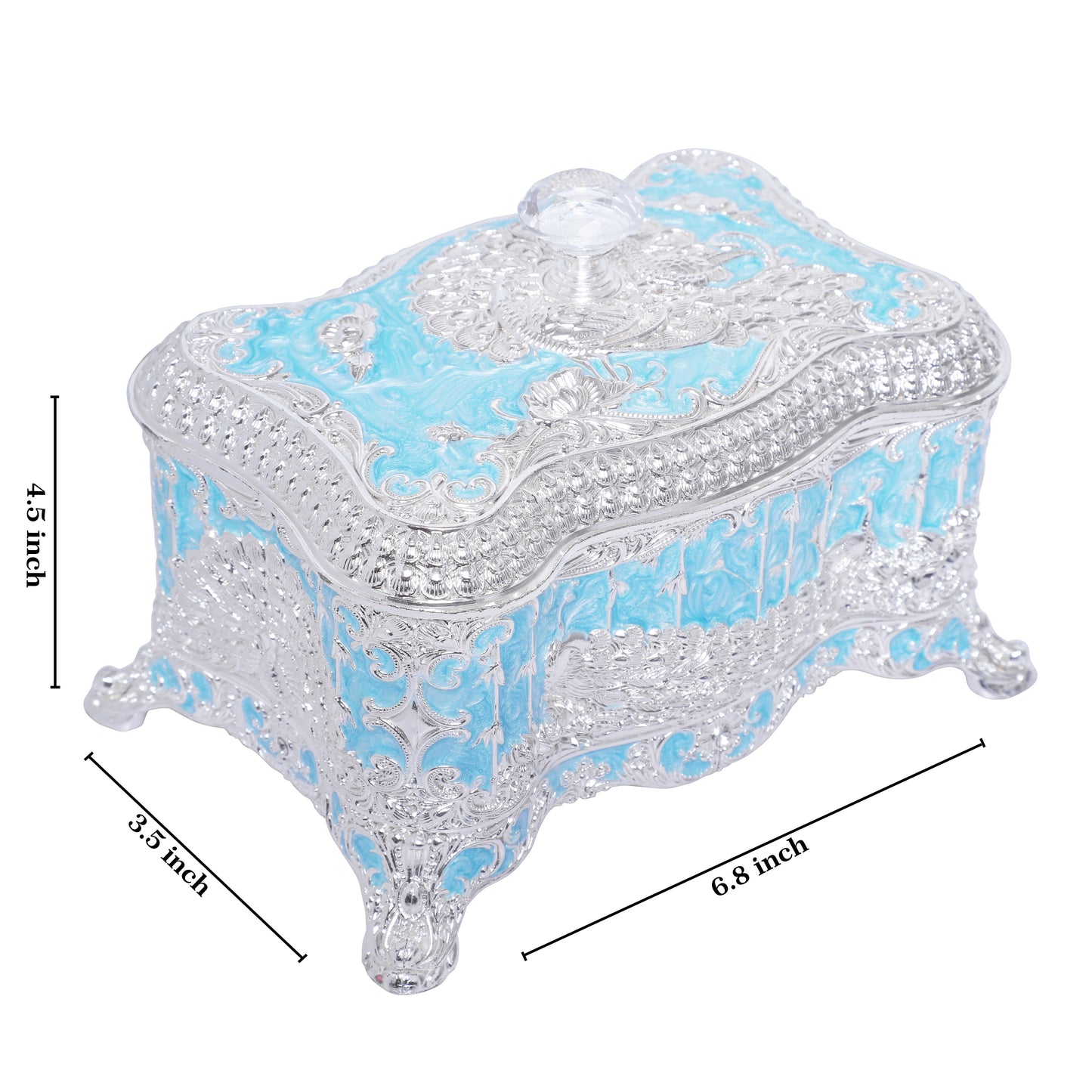 Crystal Nob Dry Fruit Box - Blue