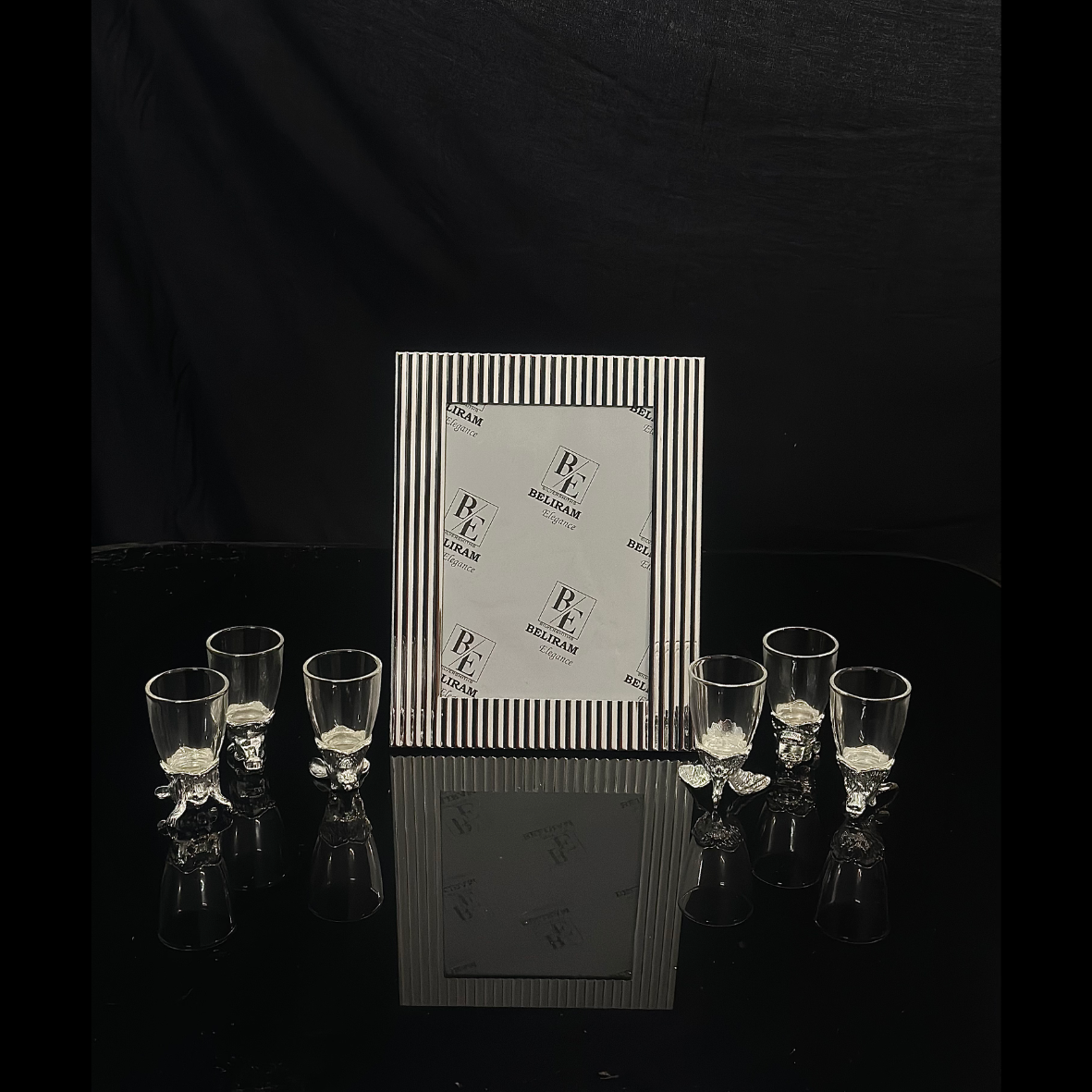 Silver Shot Glasses With Photo Frame