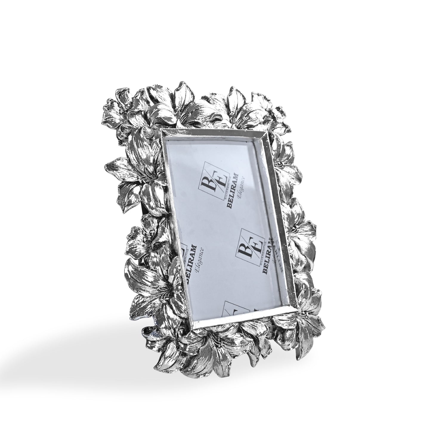 Silver Floral Photo Frame