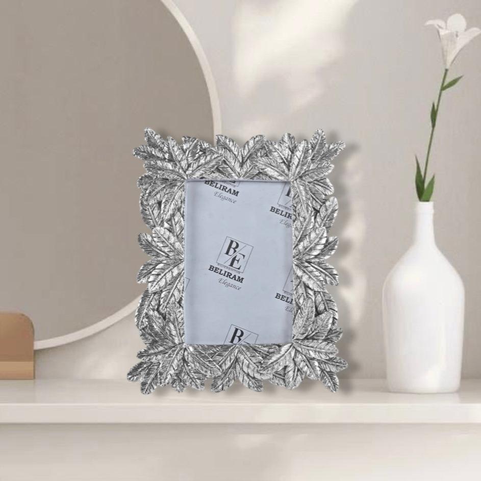 Silver Leaves Design Photo Frame