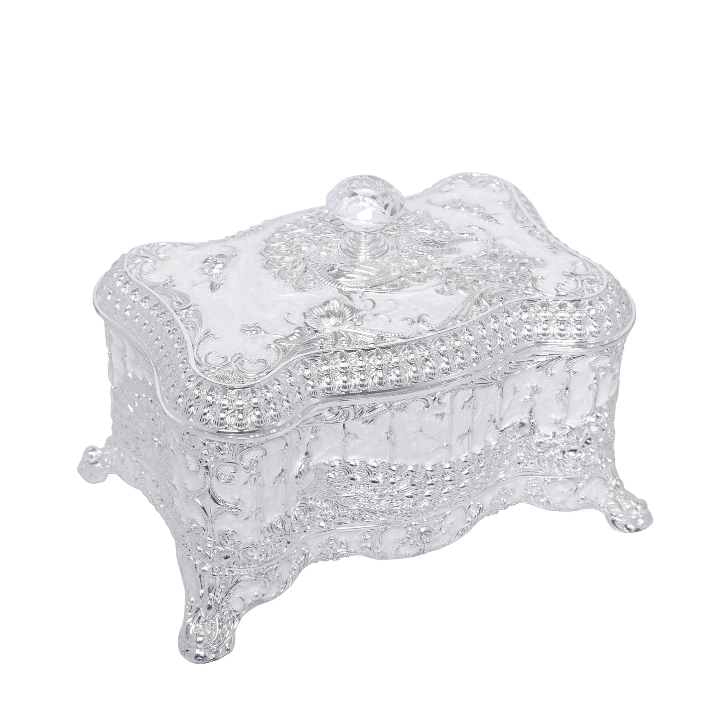 Crystal Nob Dry Fruit Box - White