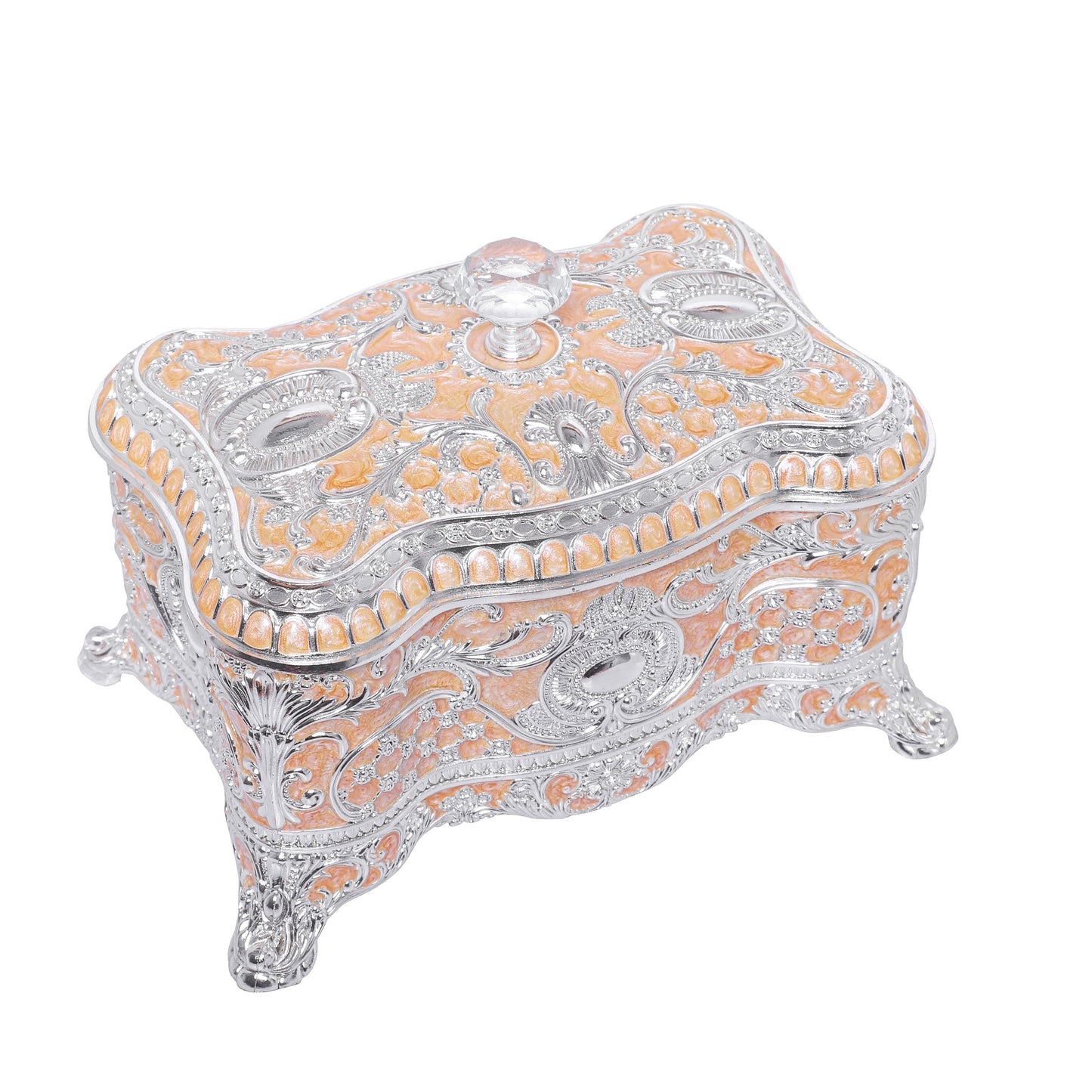 Crystal Nob Dry Fruit Box - Peach