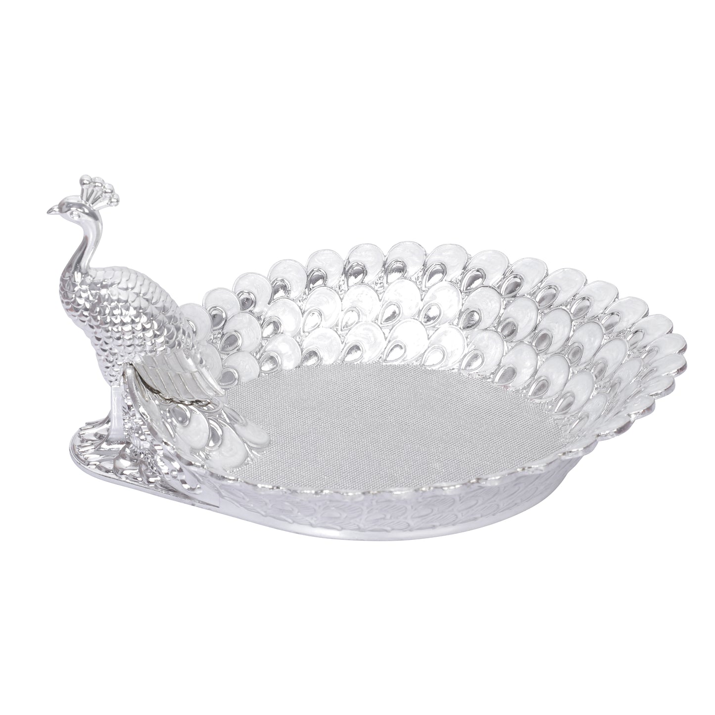 Peacock Platter - White
