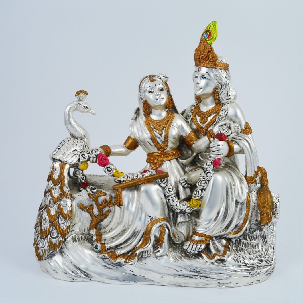 Radha krishan with peacock