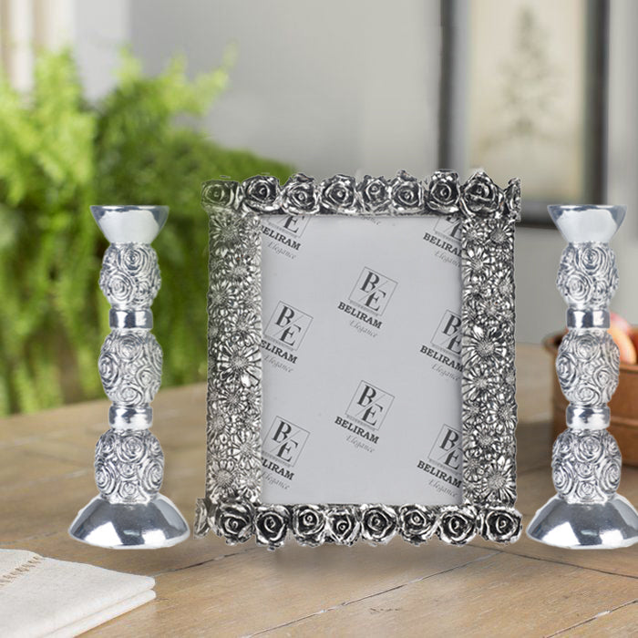 Photo frame with candle stand pair