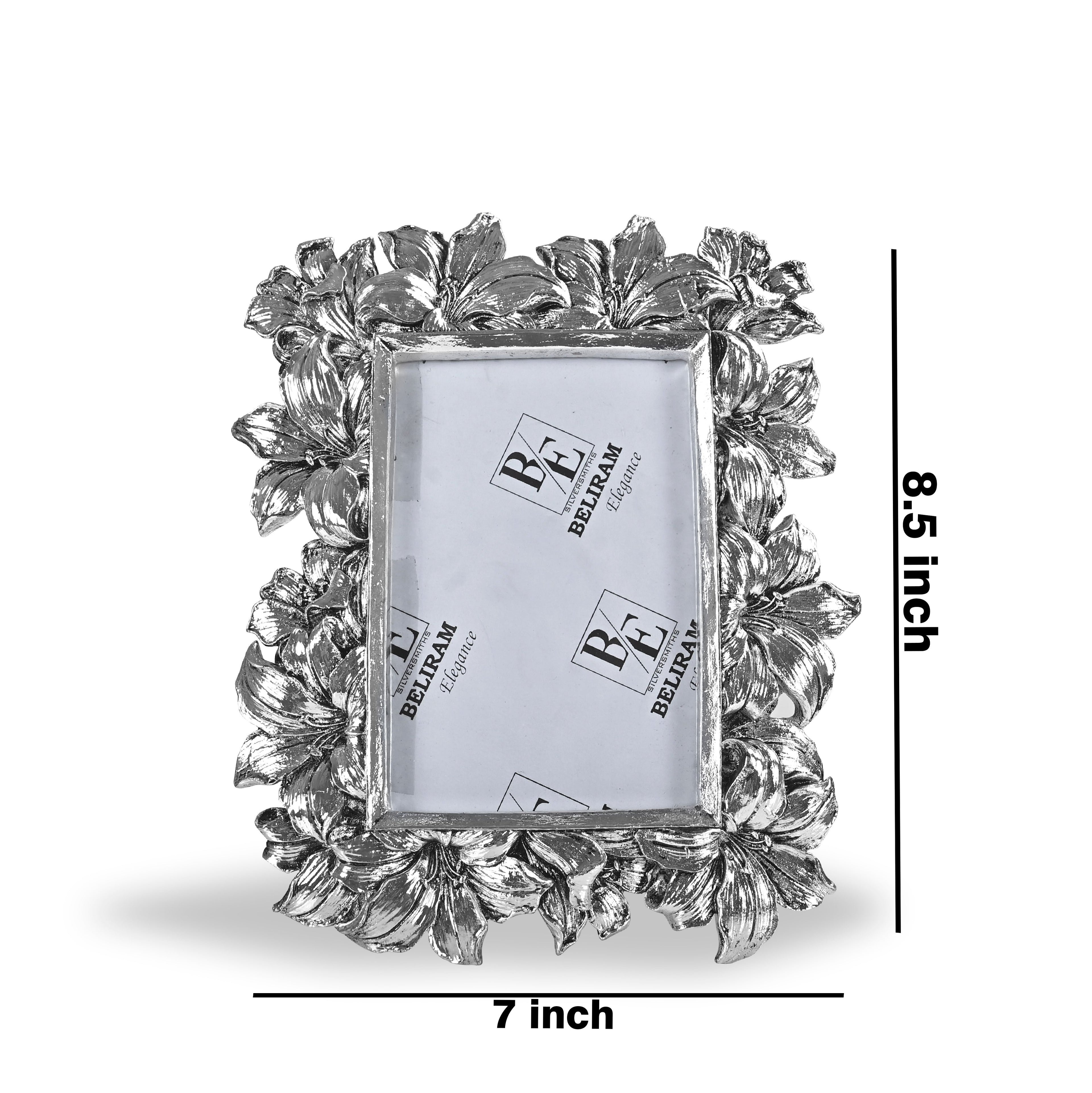 Silver Floral Photo Frame
