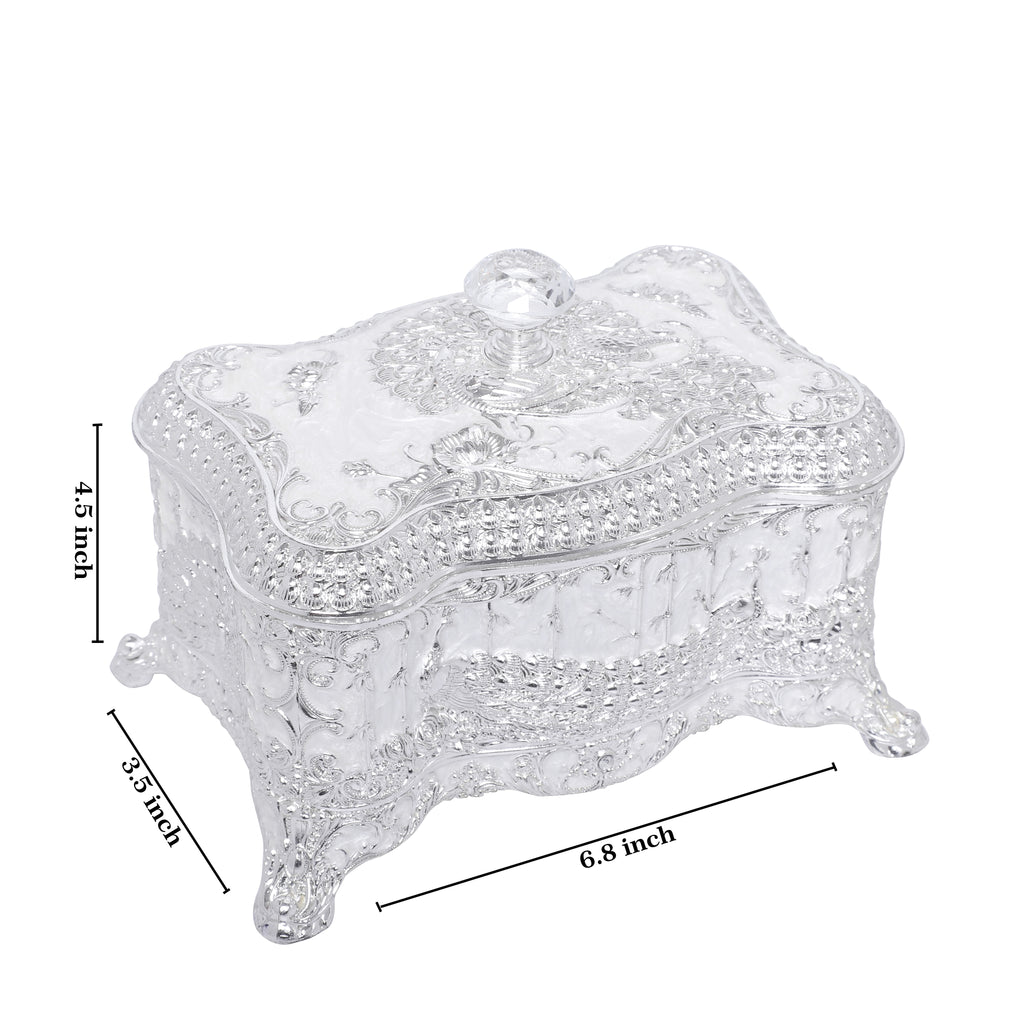 Crystal Nob Dry Fruit Box - White