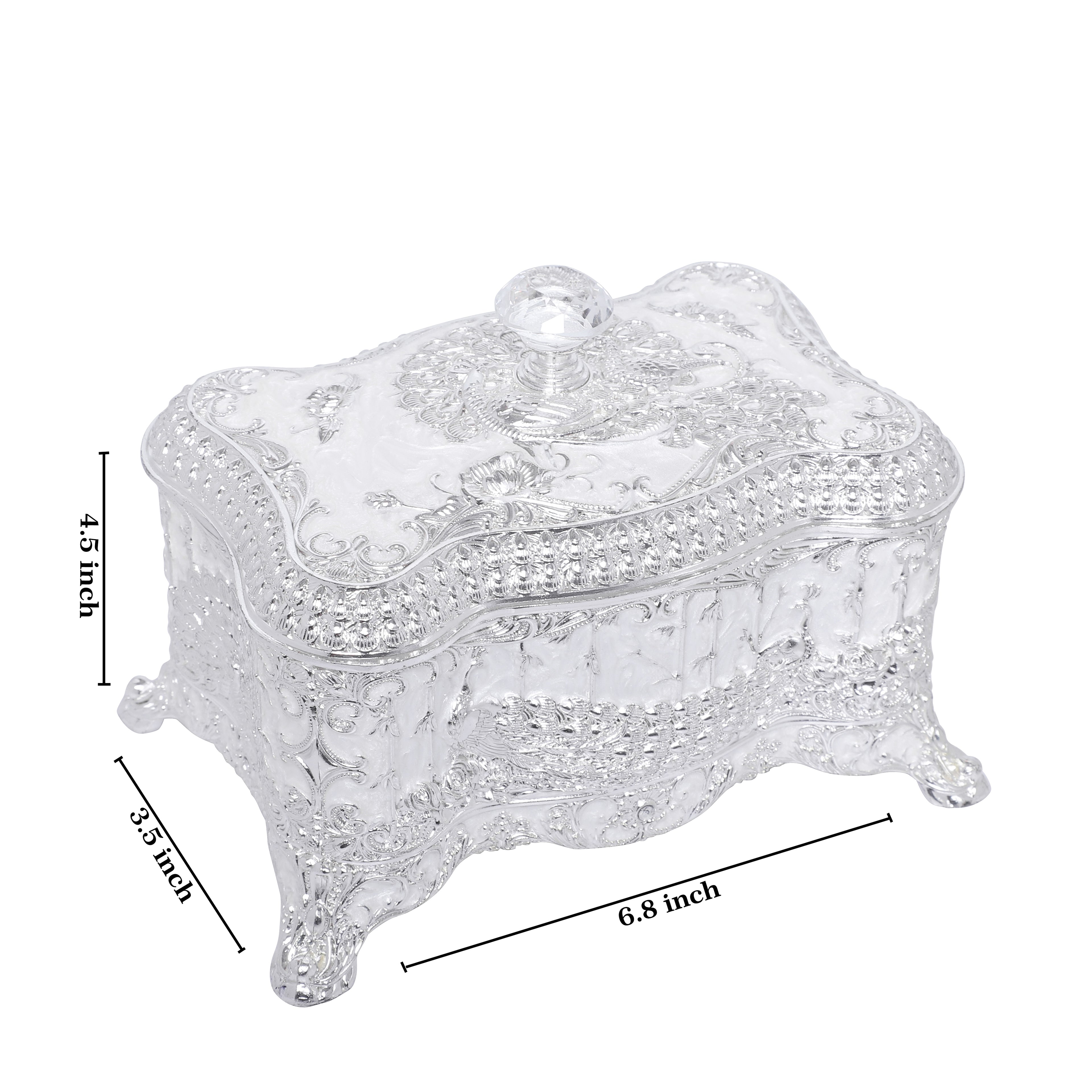 Crystal Nob Dry Fruit Box - White