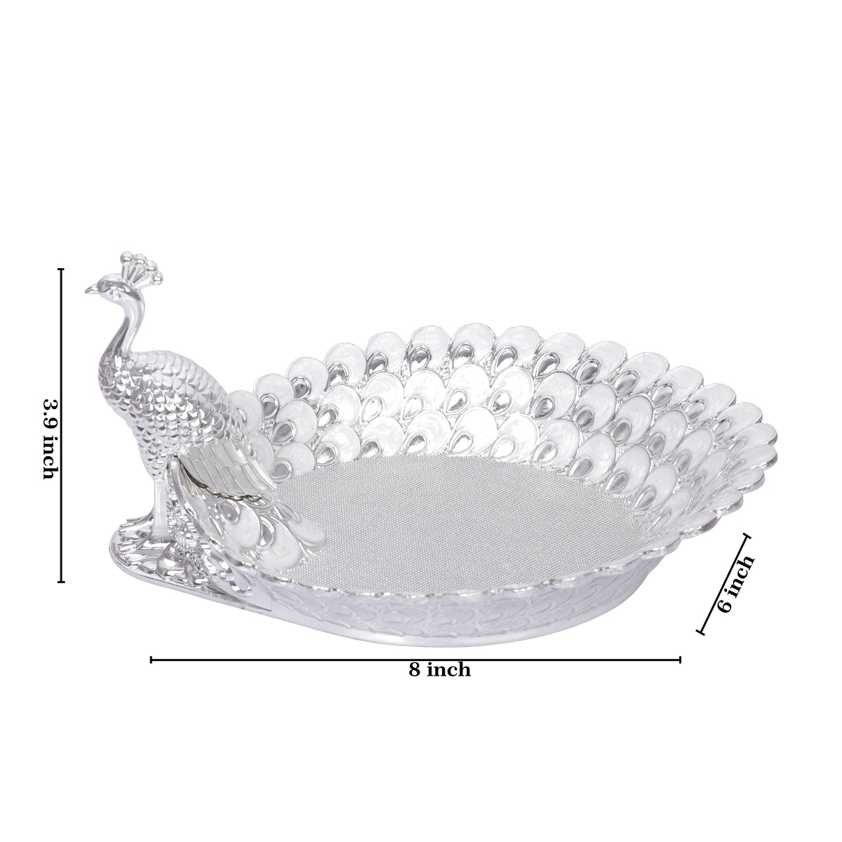 Peacock Platter - White