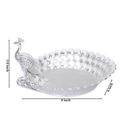 Peacock Platter - White