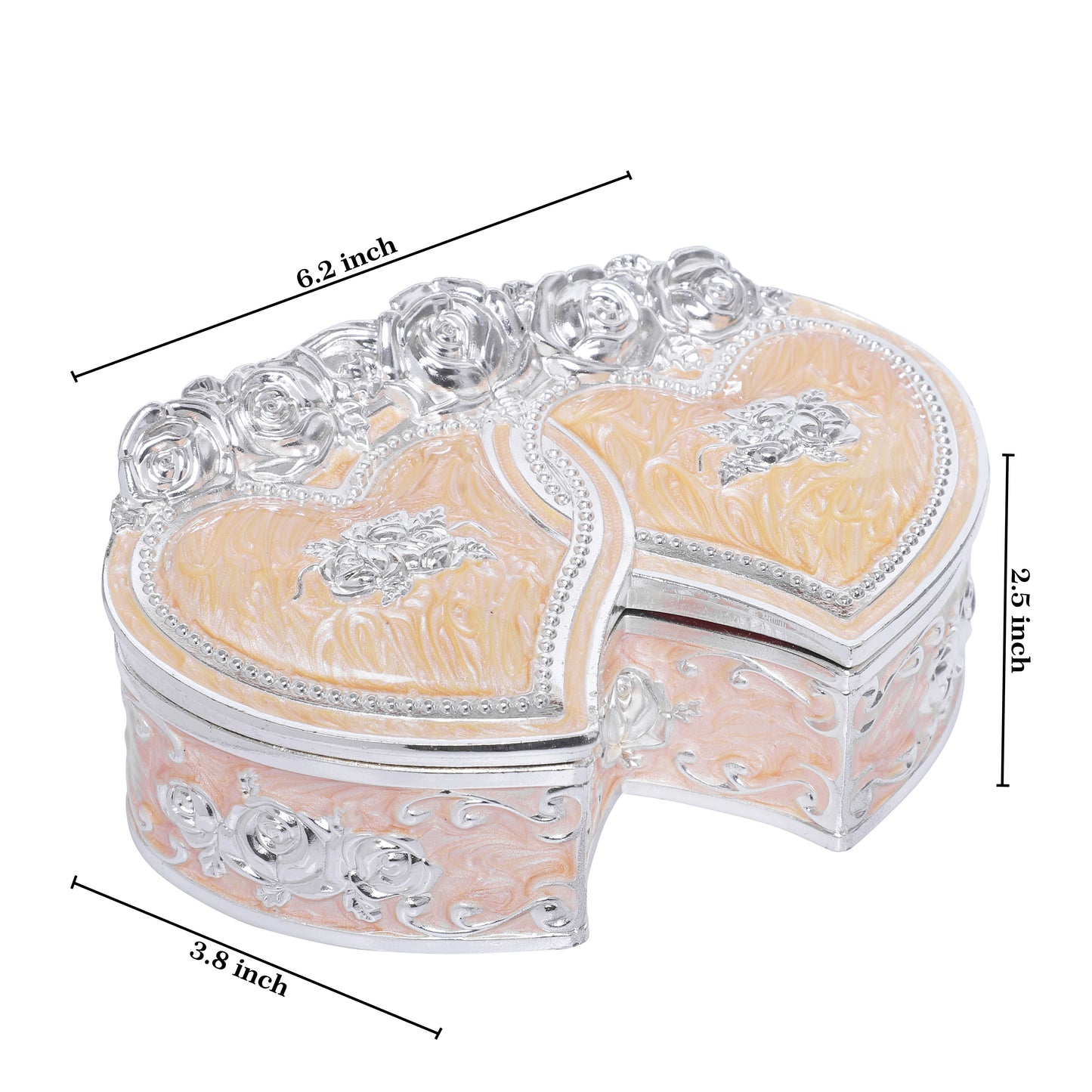 Jewellery Box Heart Shaped - Peach
