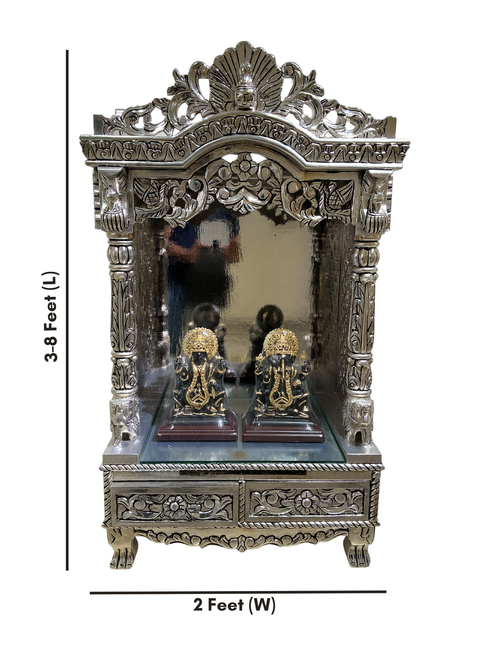 Luxury Silver Pooja Mandir