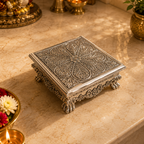 Silver Cladded Pooja Chownki Medium