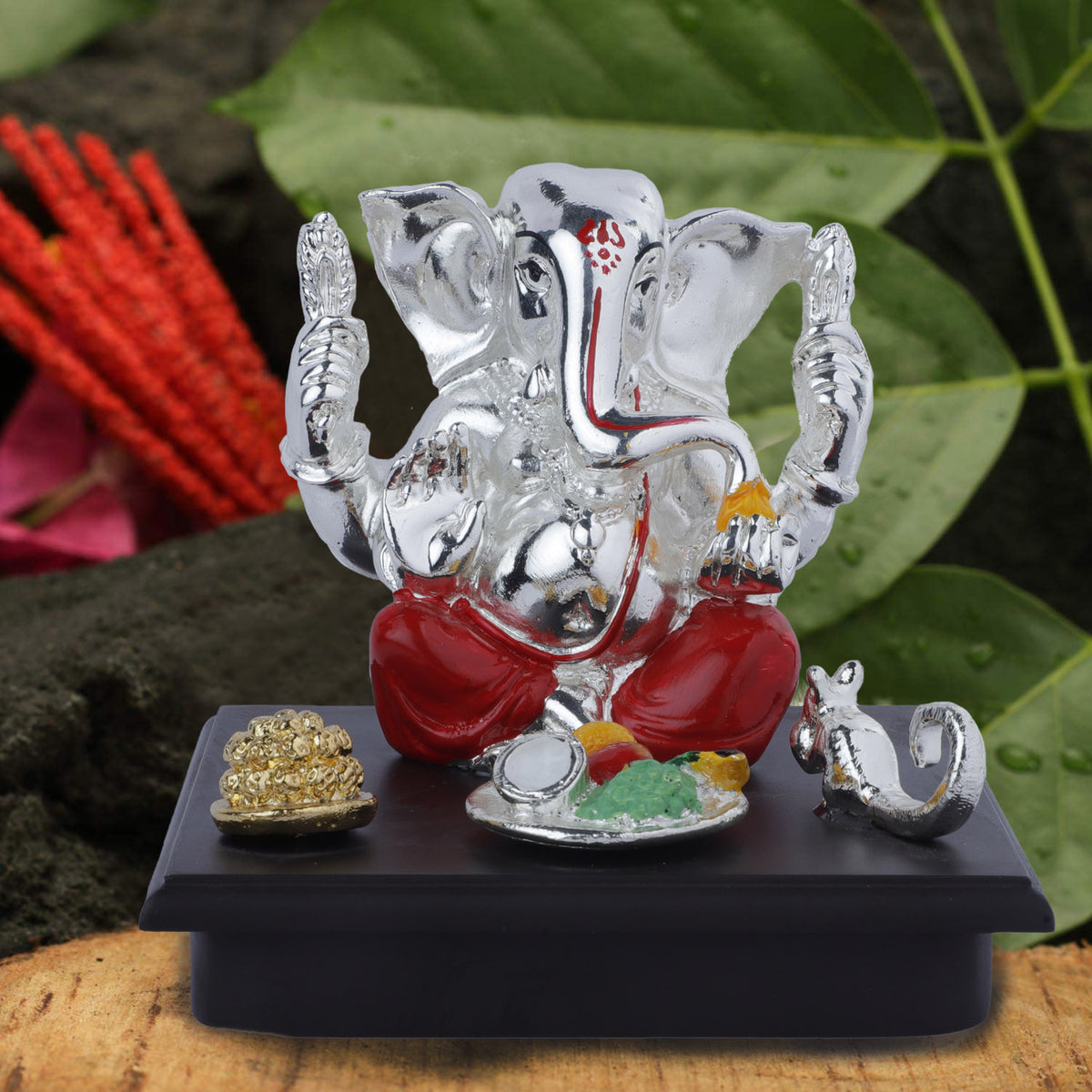 Ganesha on wooden base