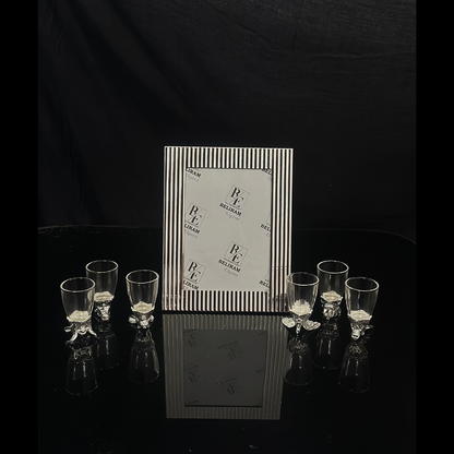 Silver Shot Glasses With Photo Frame