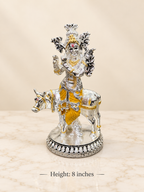 Silver Cladded Krishna Ji with Cow