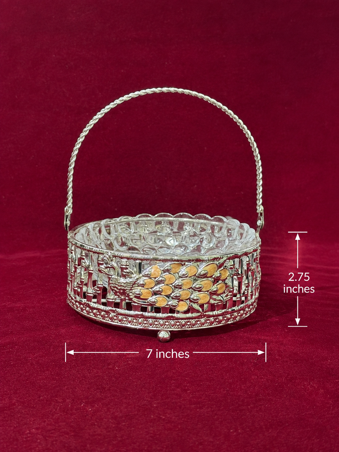 Peacock Basket With Handle