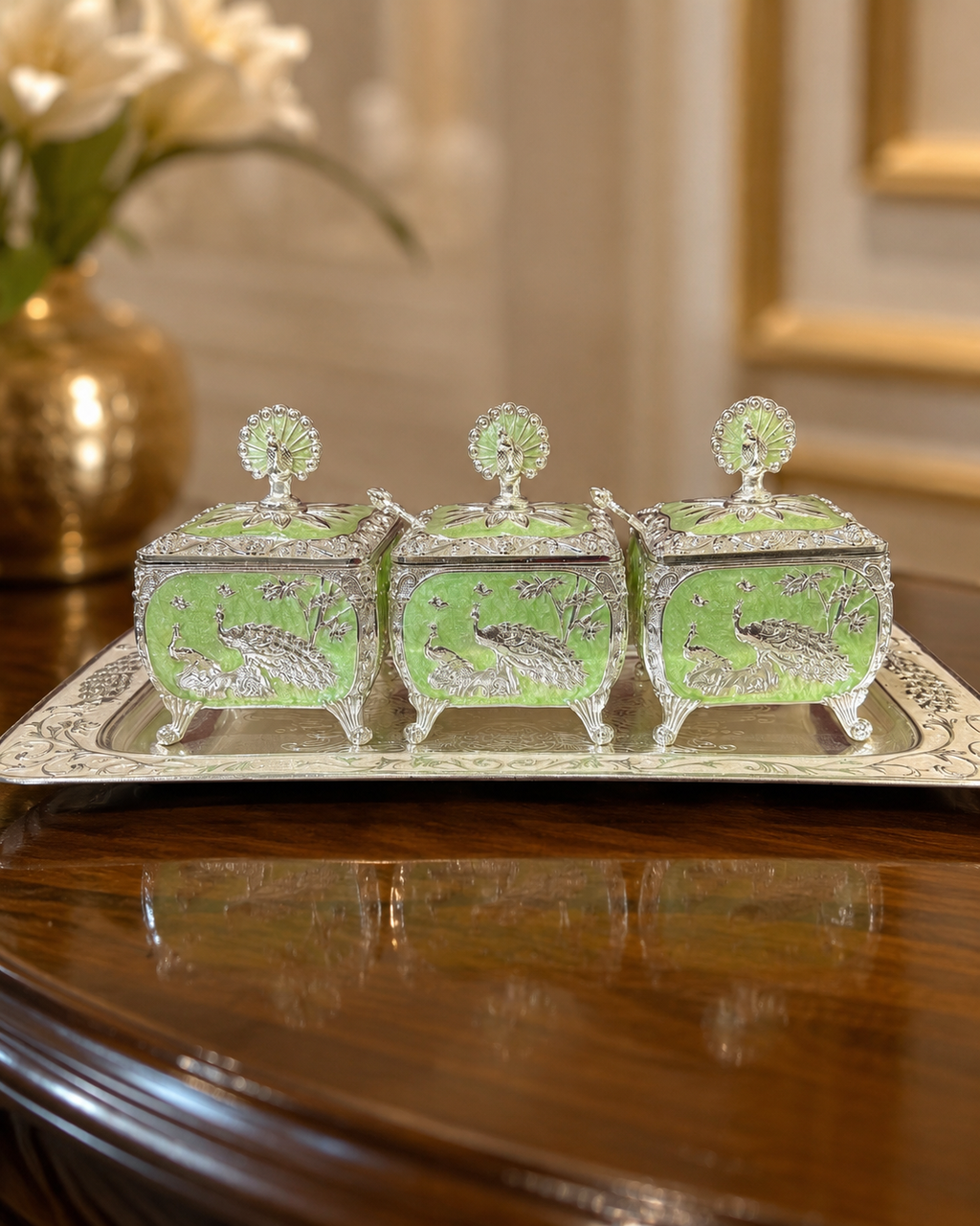 3 Dry Fruit Boxes With Tray