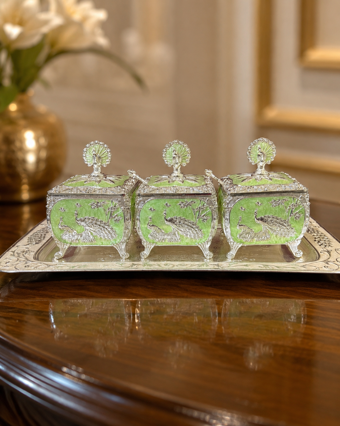 3 Dry Fruit Boxes With Tray