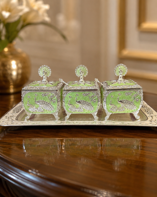 3 Dry Fruit Boxes With Tray