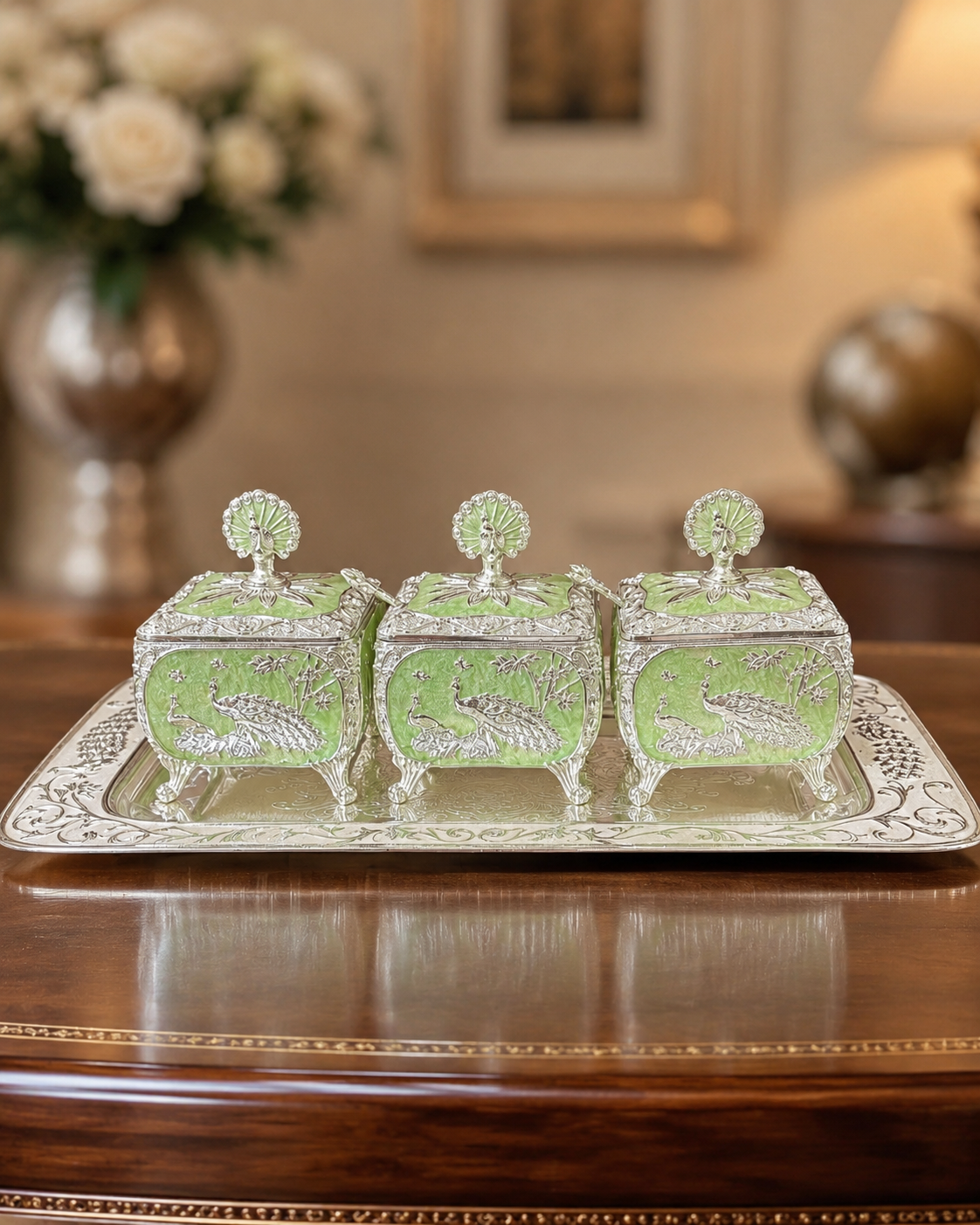 3 Dry Fruit Boxes With Tray