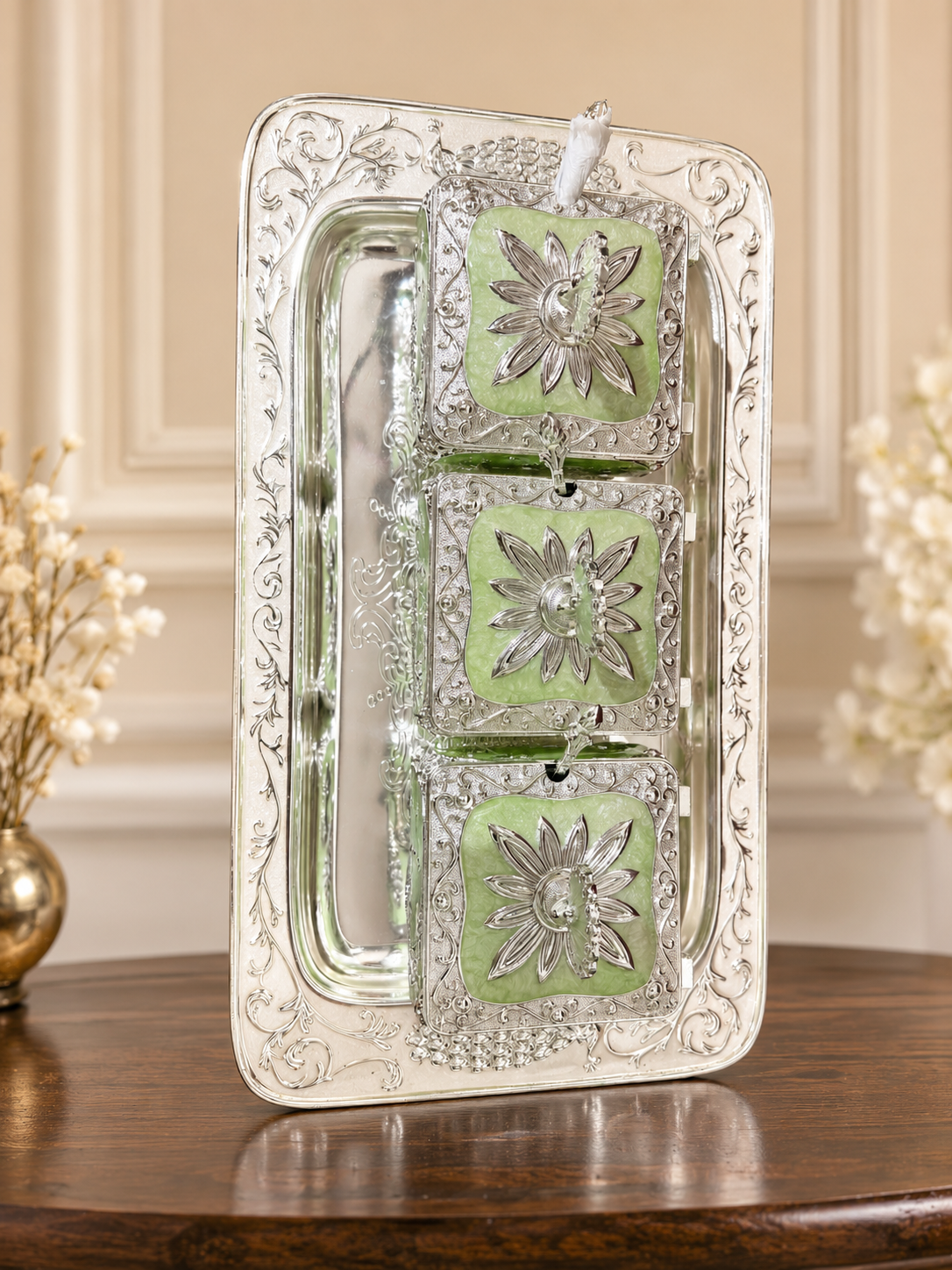 3 Dry Fruit Boxes With Tray
