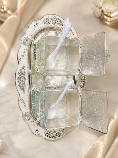 2 Square Candy Boxes With Tray