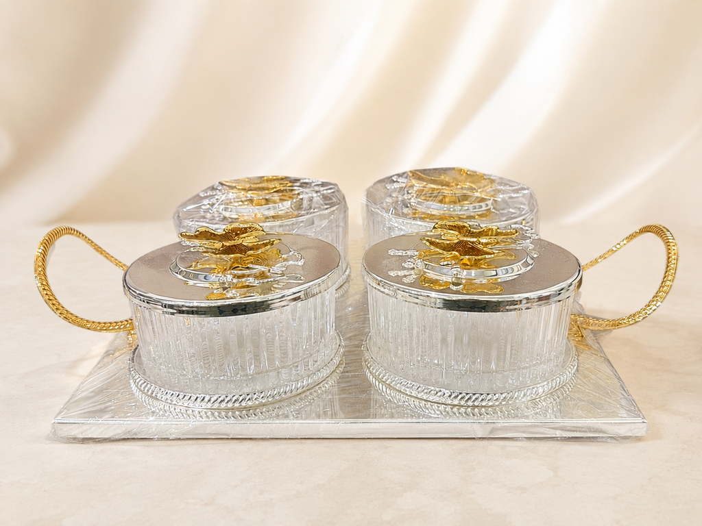 4 Boxes With Tray