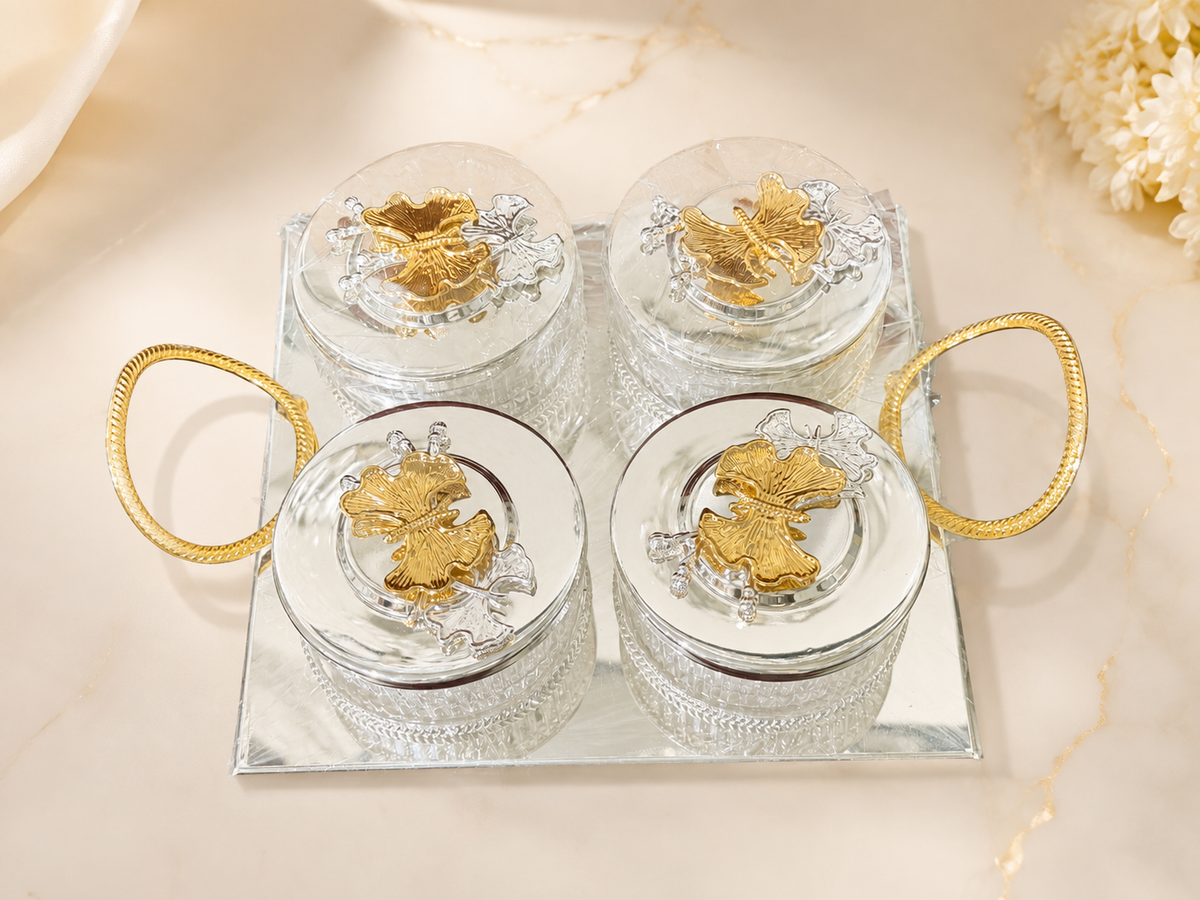 4 Boxes With Tray