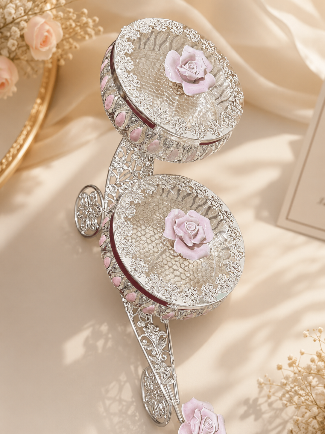 Floral Carriage Serving Box