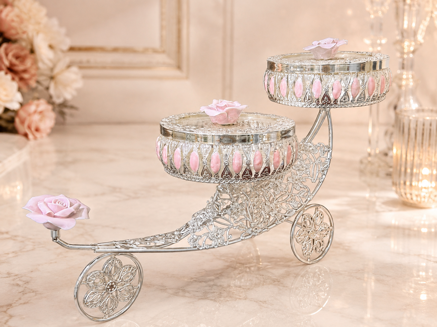 Floral Carriage Serving Box