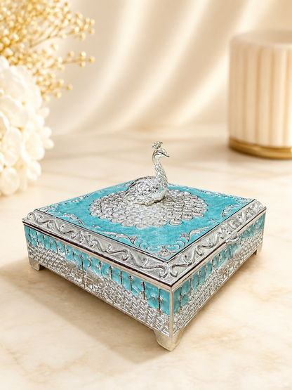 Blue Peacock Jewellery Box