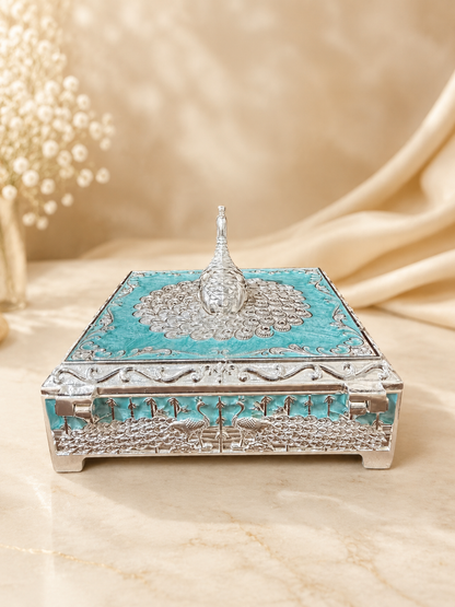 Blue Peacock Jewellery Box