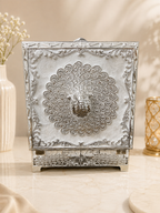 White Peacock Jewellery Box