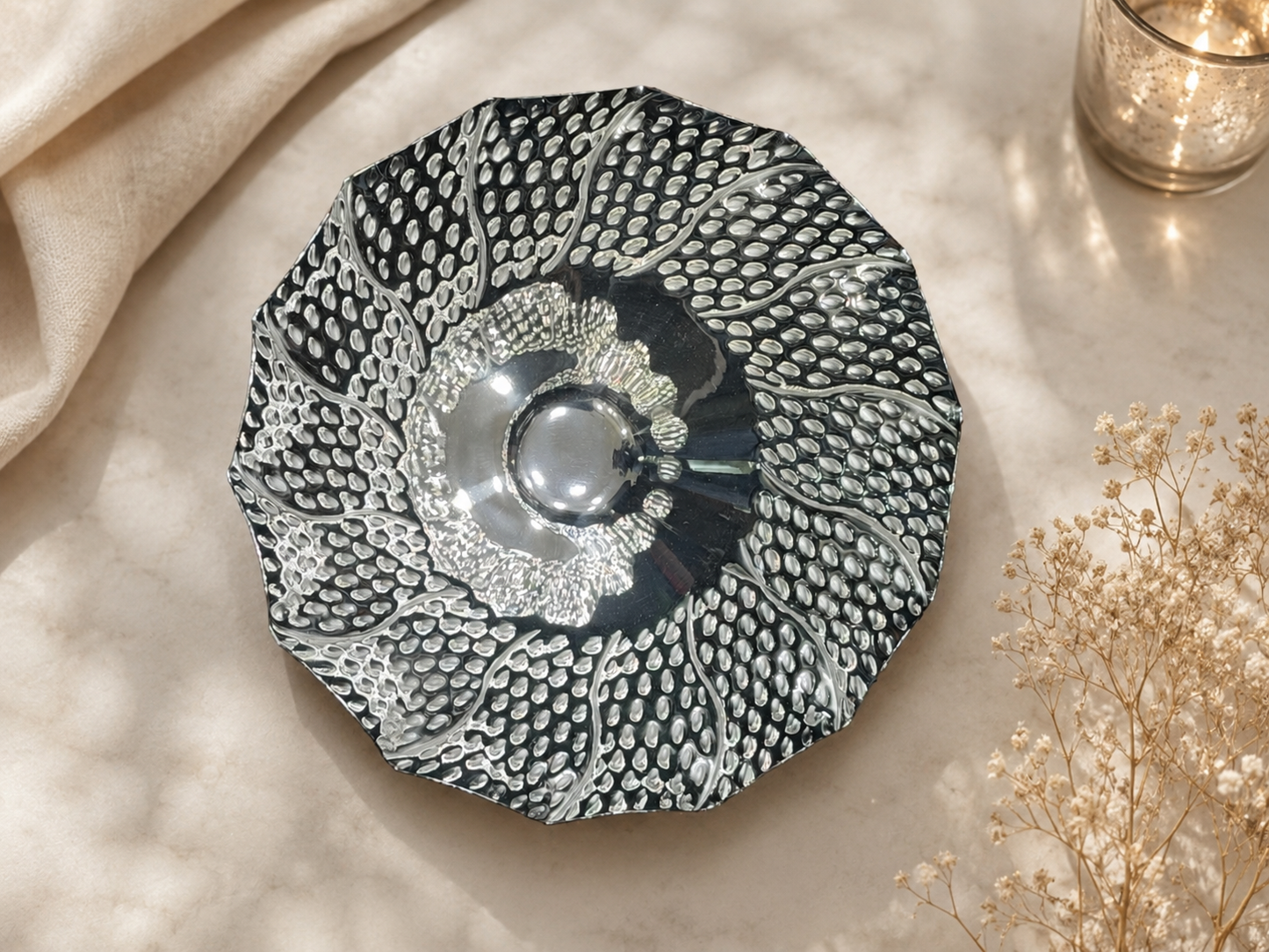 Silver Petal Bowl