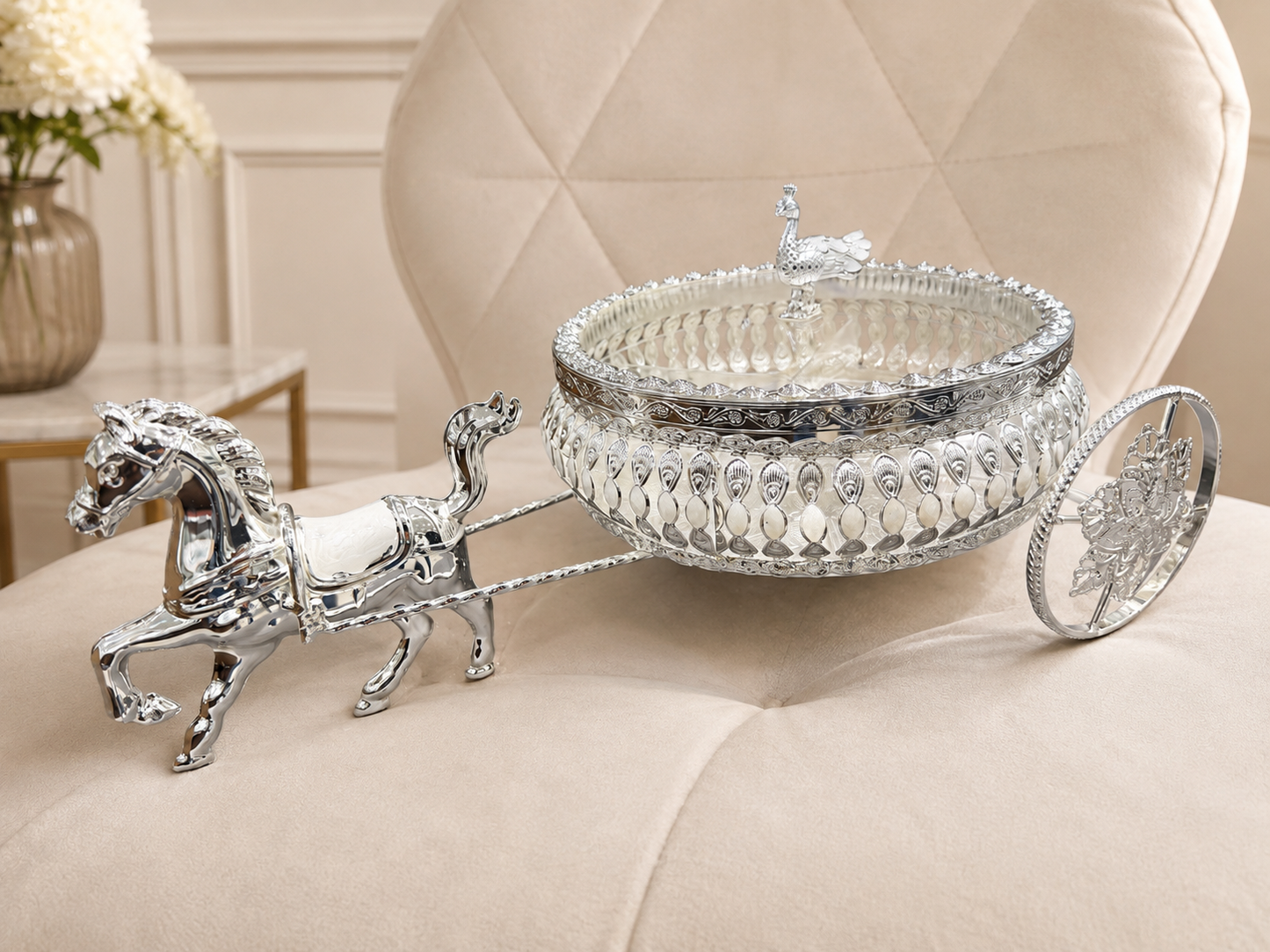 Horse Cart Dry Fruit Bowl | Decorative Serving Bowl