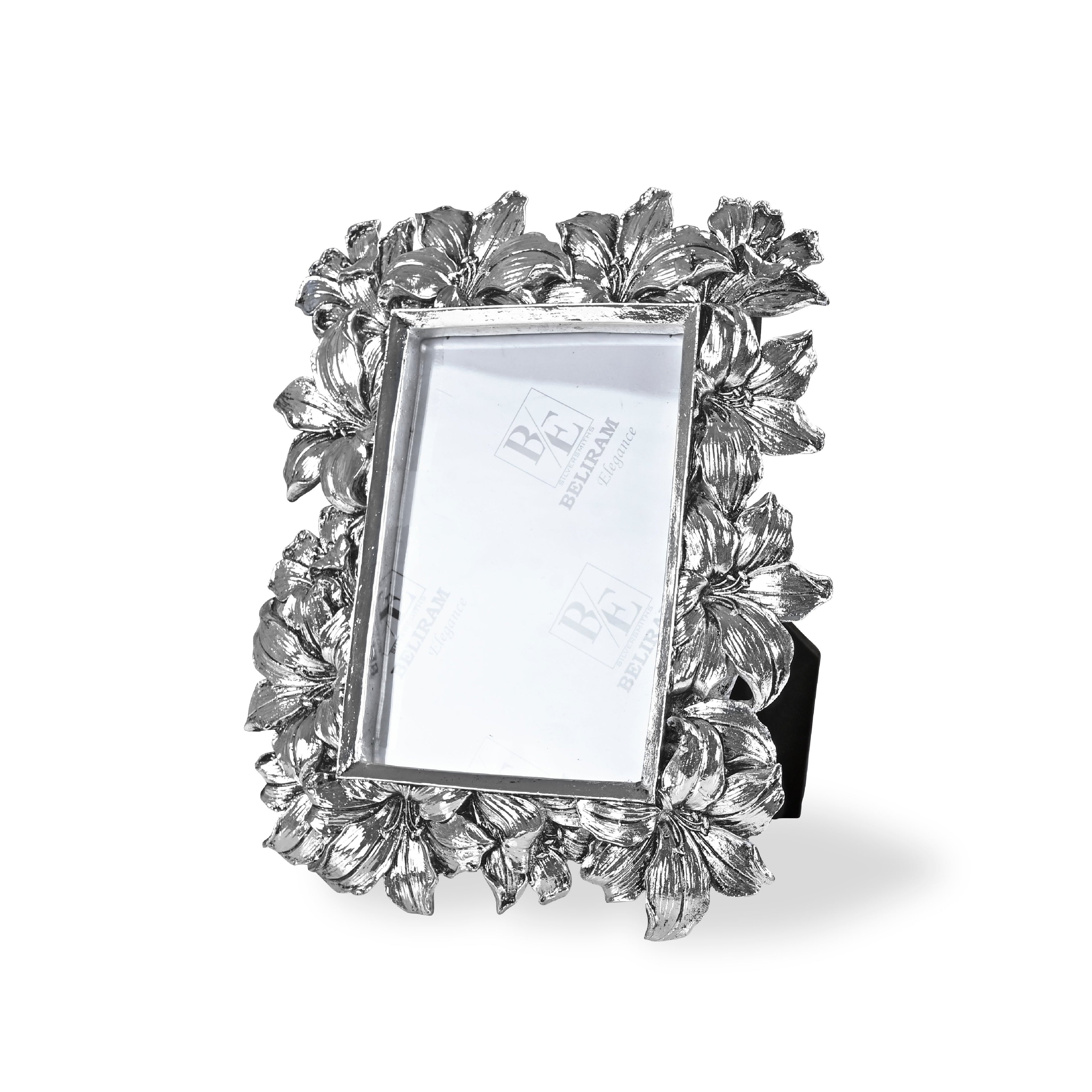Silver Floral Photo Frame