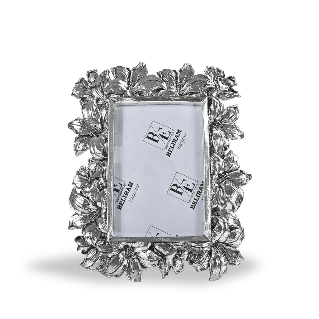 Silver Floral Photo Frame