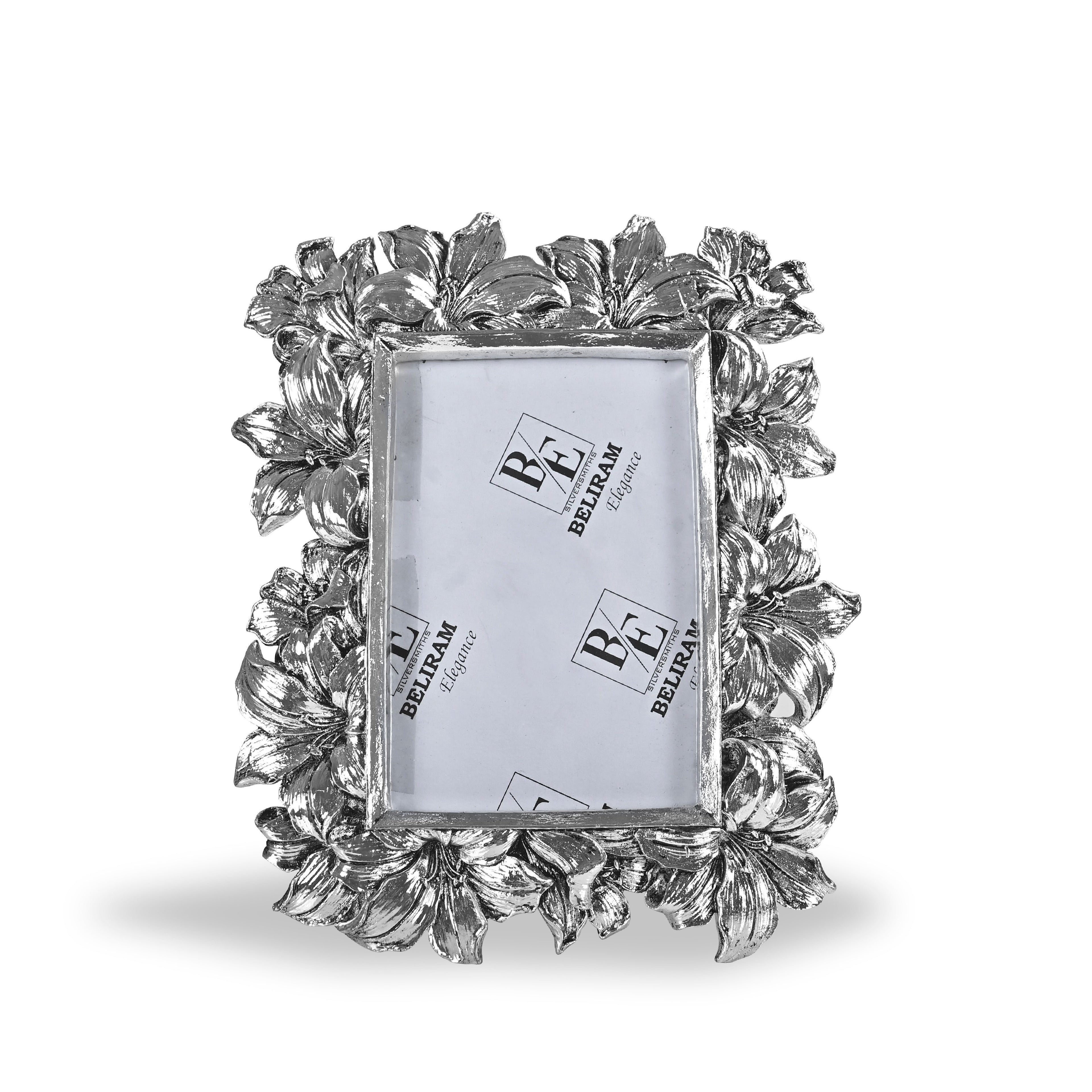 Silver Floral Photo Frame