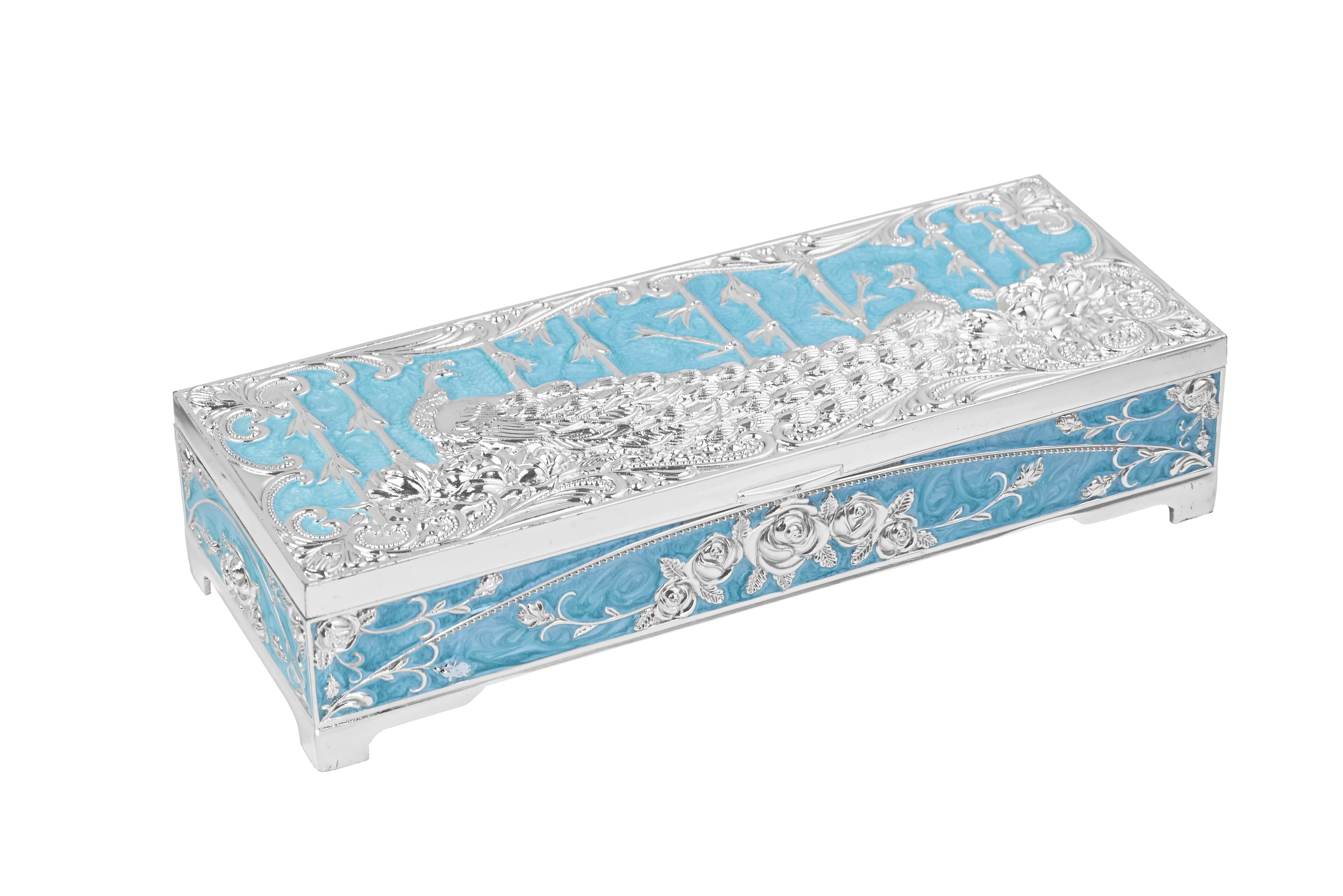 Peacock Dry Fruit Box (blue)