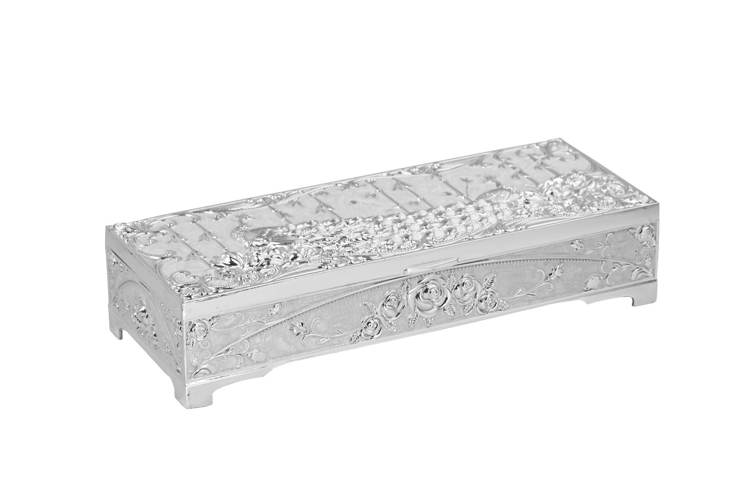 Peacock Dry Fruit Box (white)