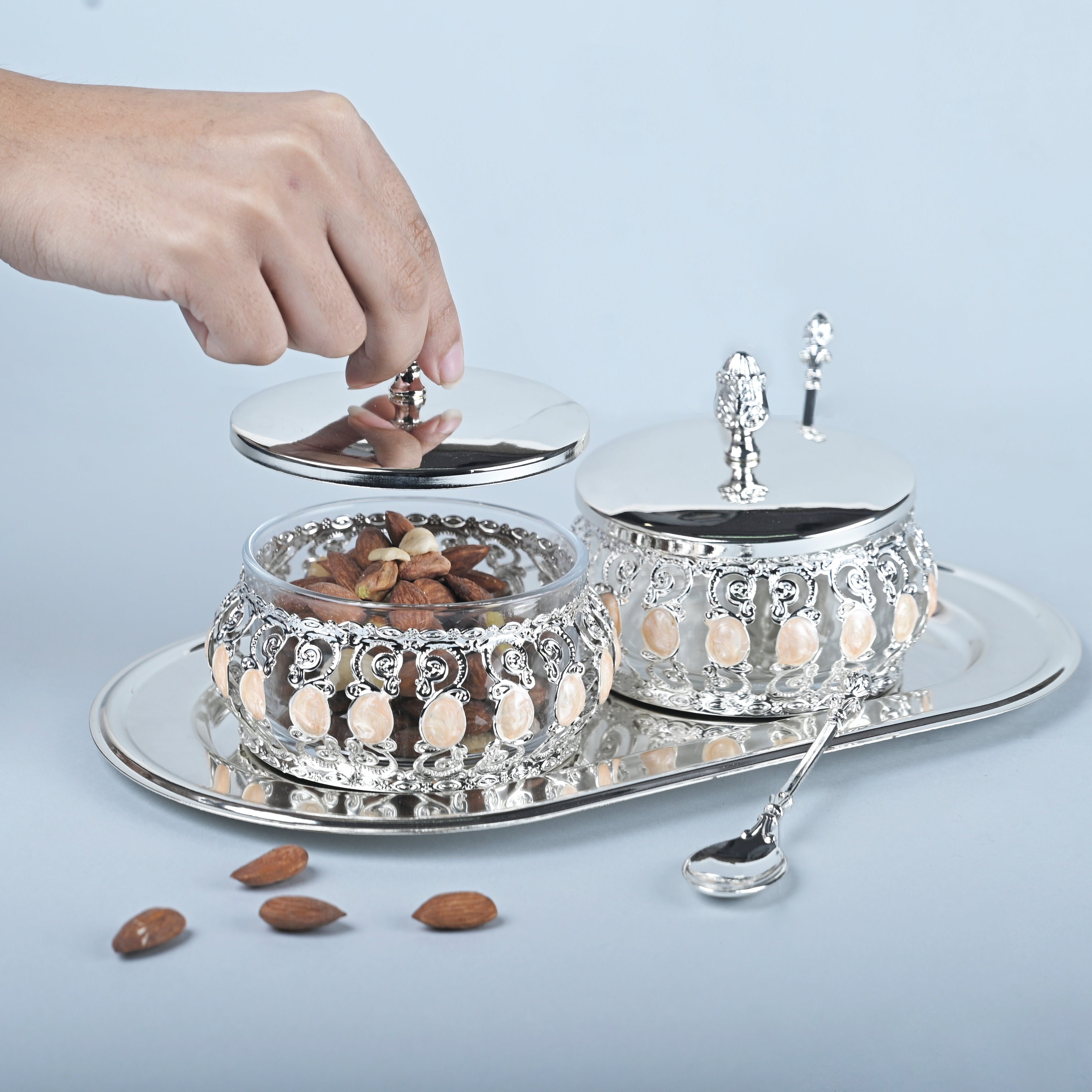 Tray With Enamel Bowls
