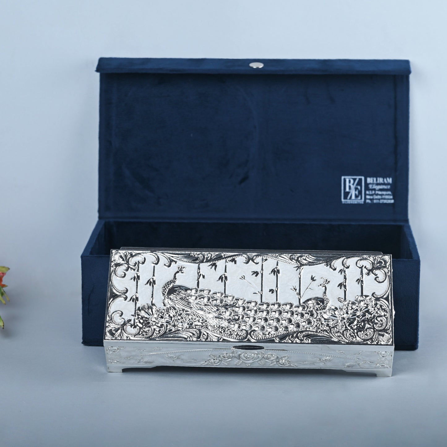 Peacock Dry Fruit Box (white)