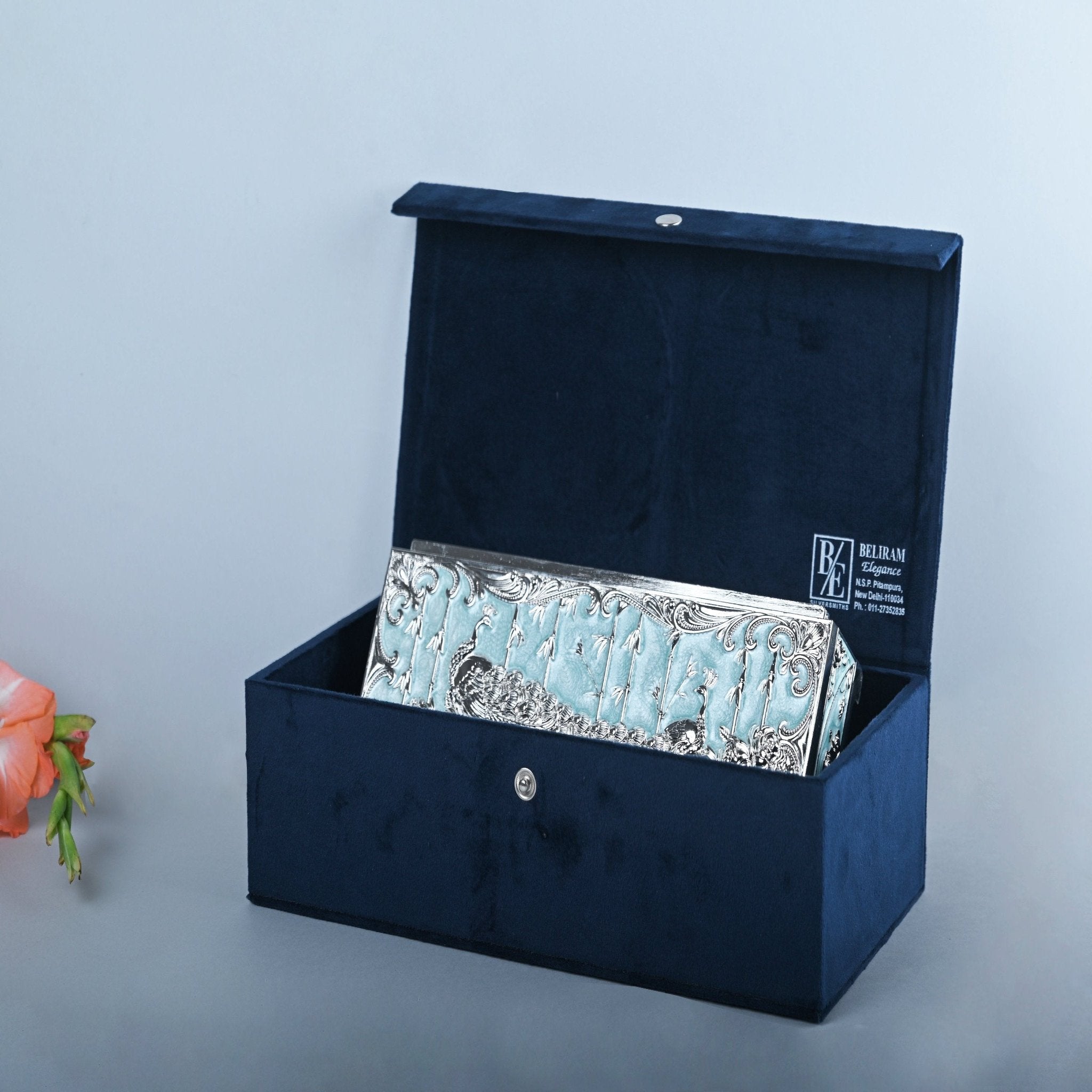 Peacock Dry Fruit Box (blue)