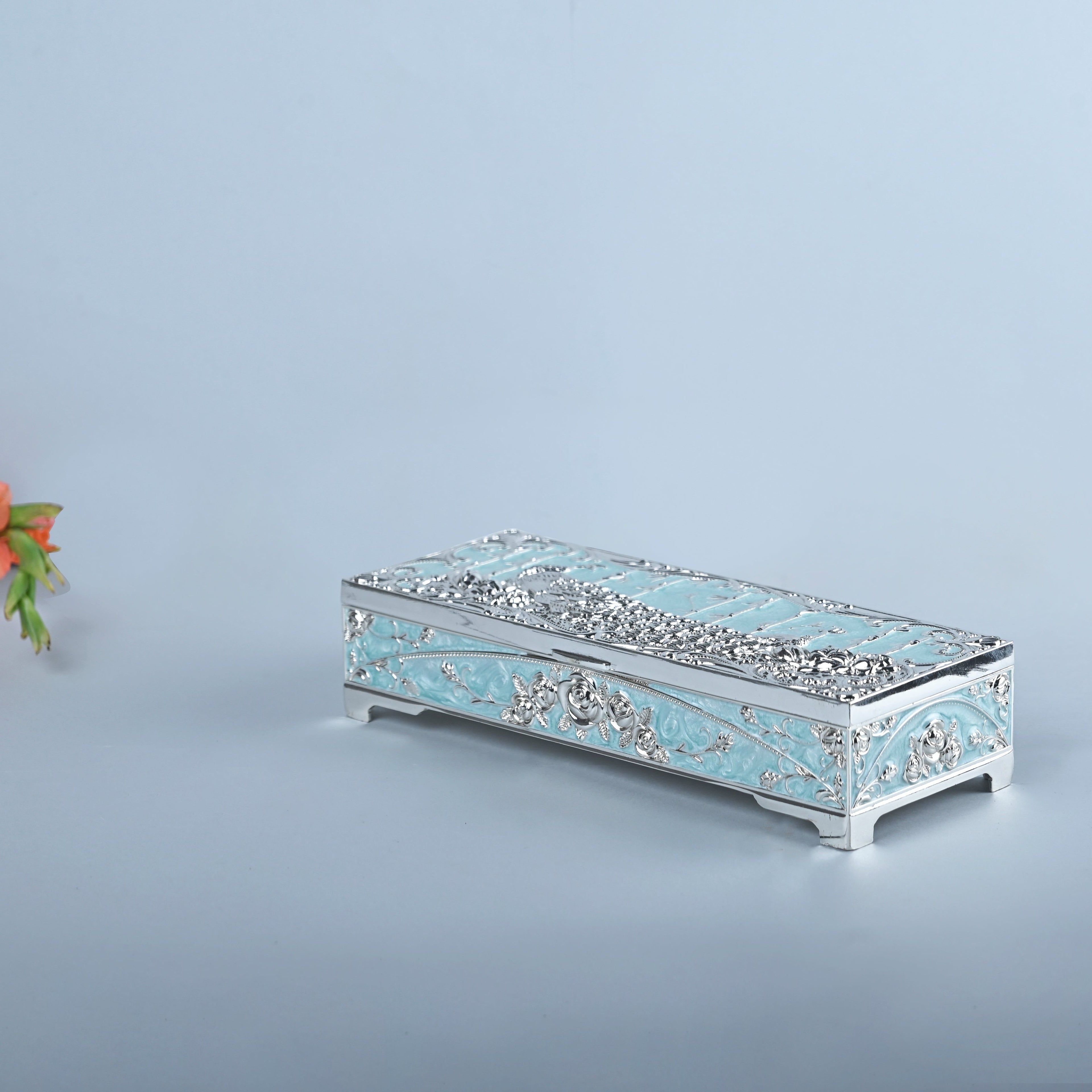 Peacock Dry Fruit Box (blue)