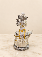 Silver Cladded Krishna Ji with Cow