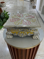 Silver Cladded Pooja Chowki Extra Small